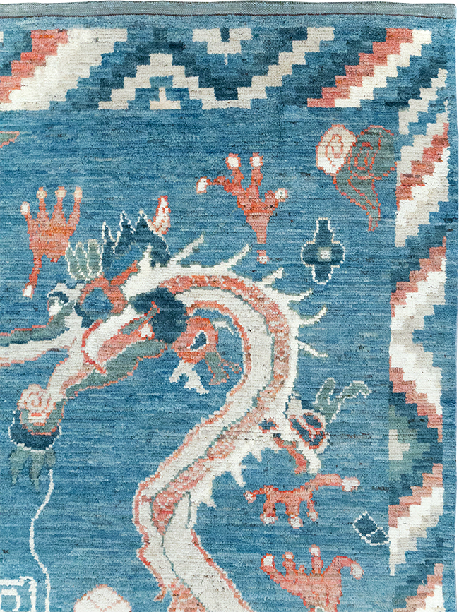 Modern East Turkestan Dragon Khotan Pictorial Room Size Carpet, No.32397 - Galerie Shabab