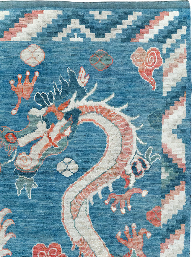 Modern East Turkestan Dragon Khotan Pictorial Room Size Carpet, No.32397 - Galerie Shabab