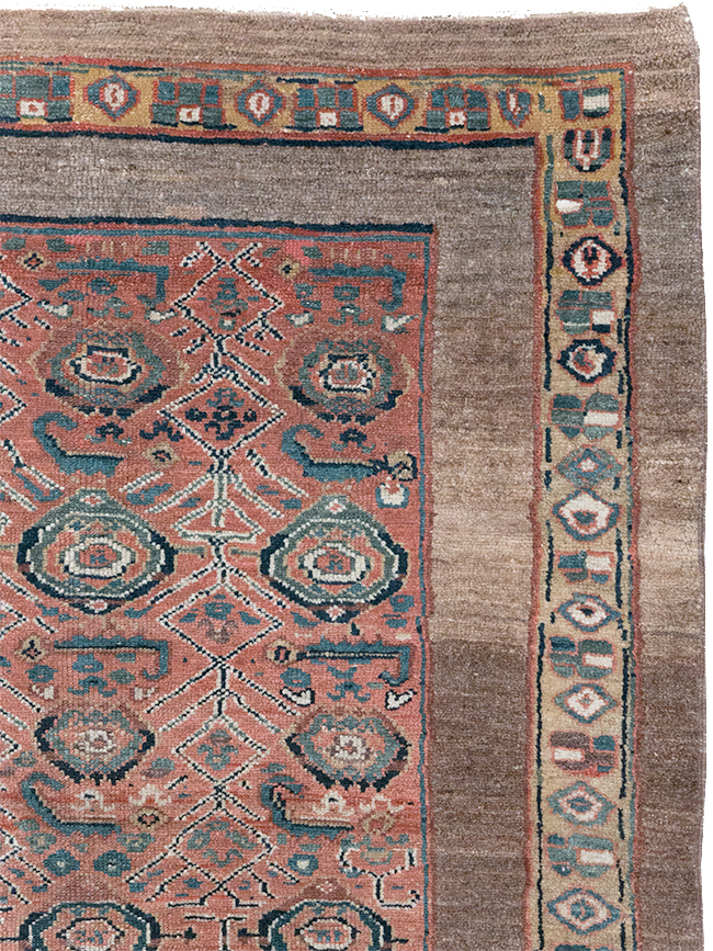 Antique Persian Serab Square Accent Rug, No.32399 - Galerie Shabab