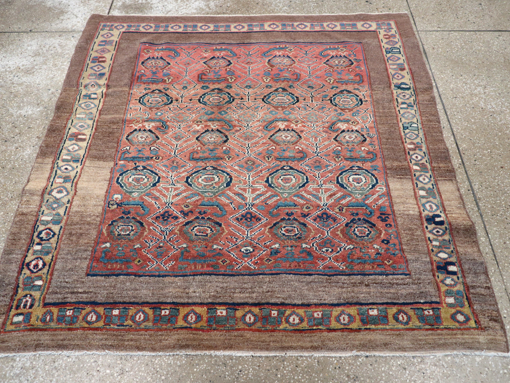 Antique Persian Serab Square Accent Rug, No.32399 - Galerie Shabab