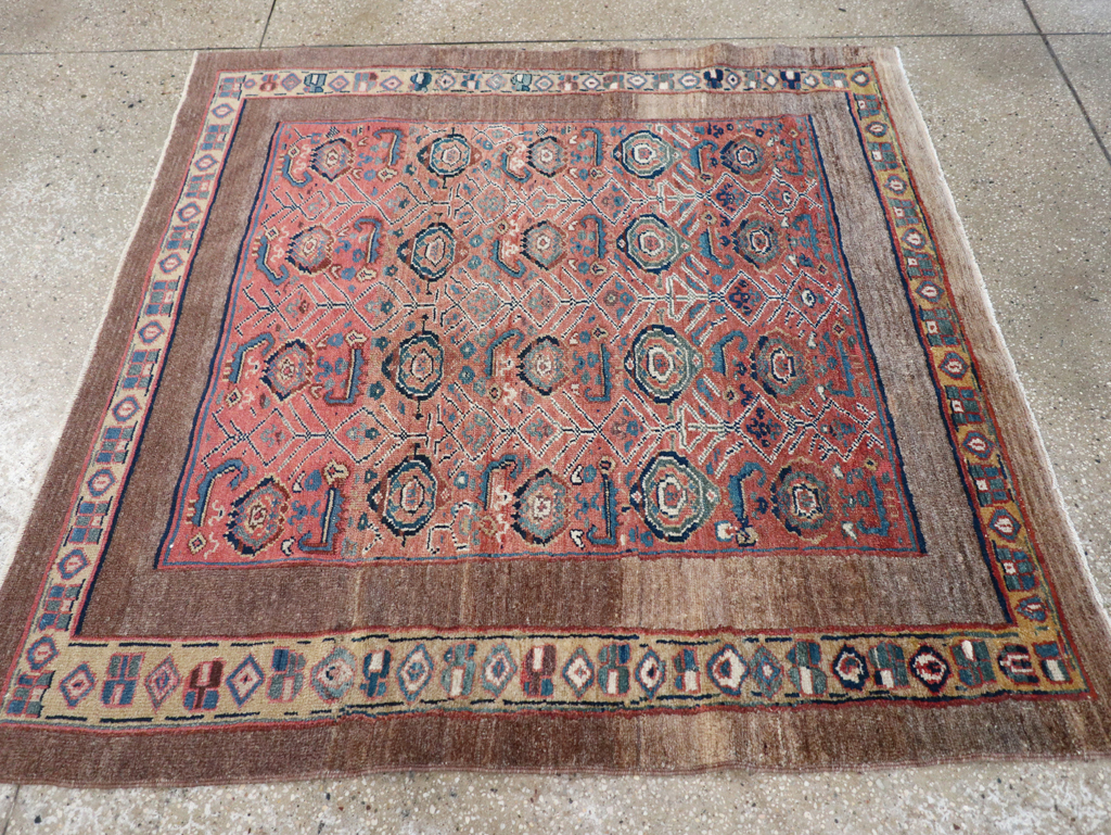 Antique Persian Serab Square Accent Rug, No.32399 - Galerie Shabab