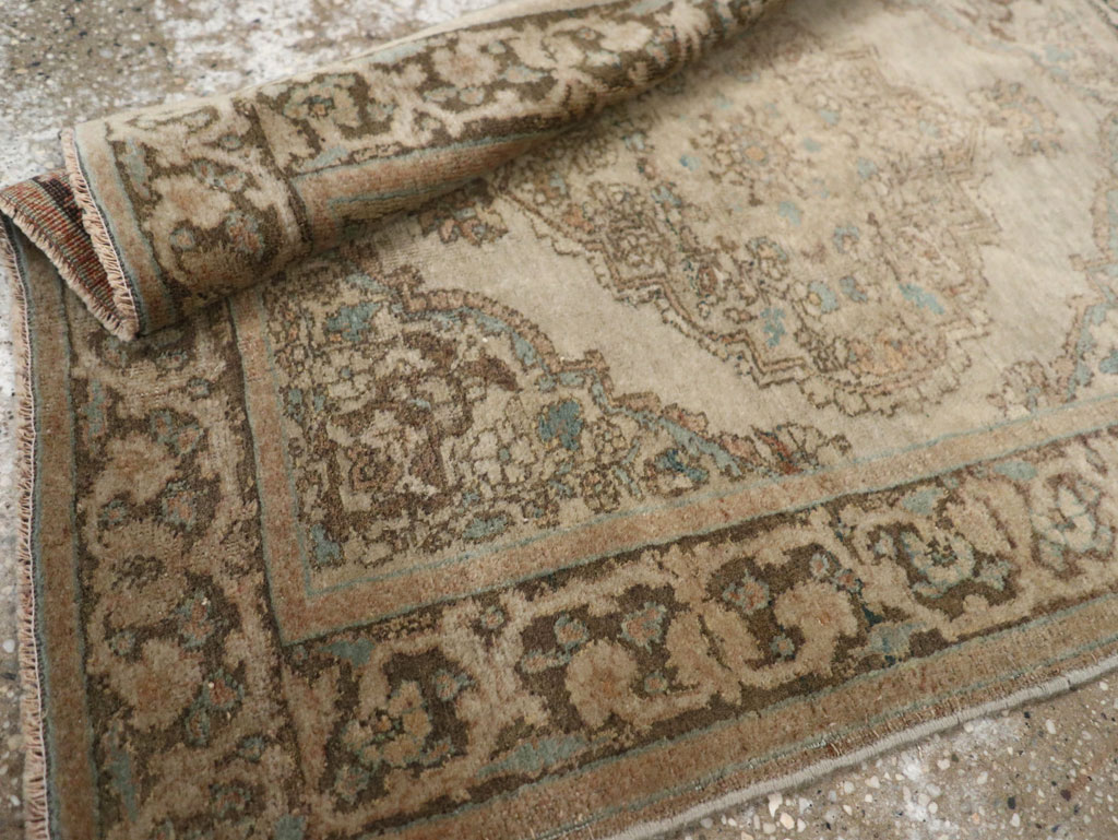 Antique Persian Tabriz Throw Rug, No.32400 - Galerie Shabab
