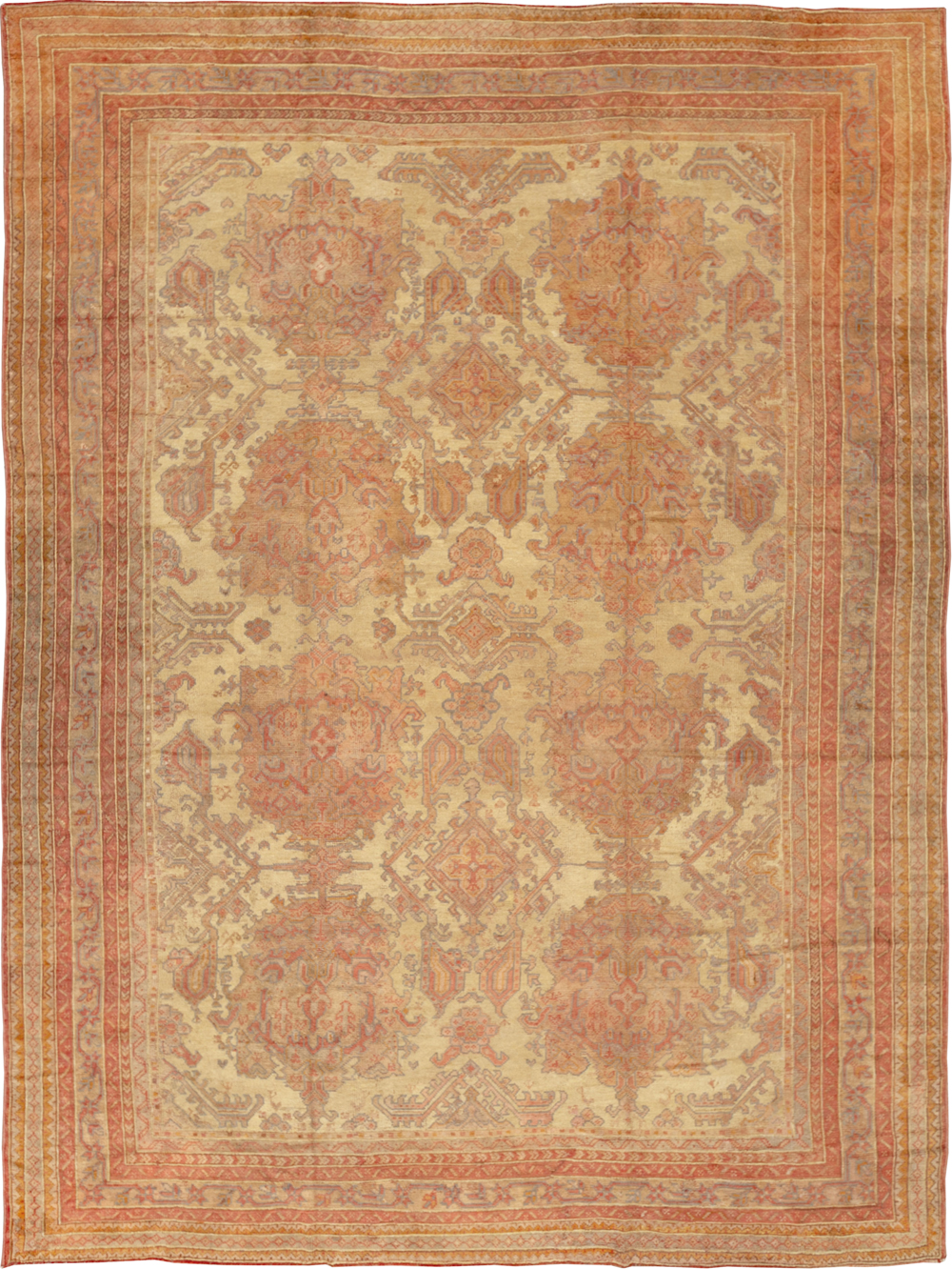 Antique Turkish Oushak Large Carpet, No.32403 - Galerie Shabab