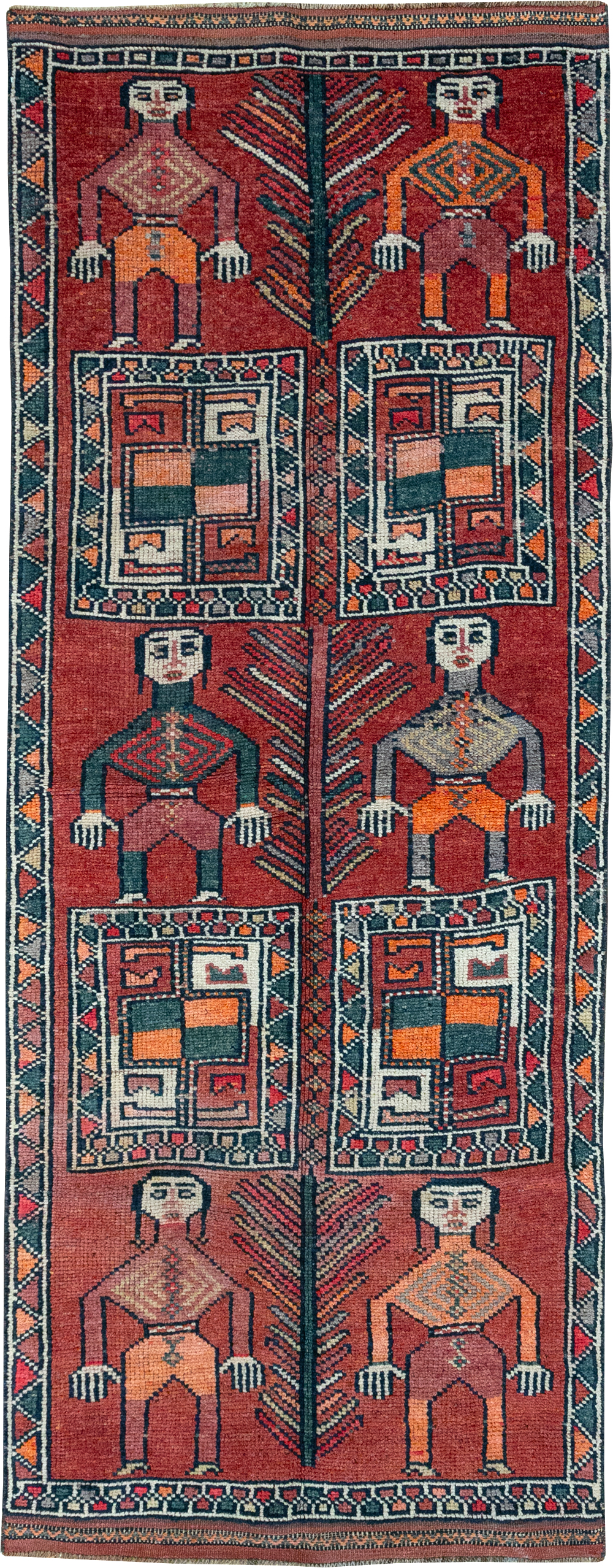 Vintage Turkish Anatolian Pictorial Runner, No.32408 - Galerie Shabab