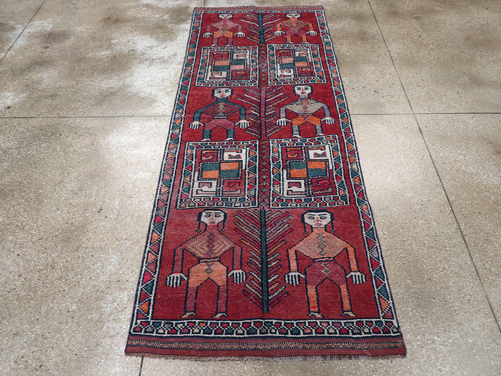 Vintage Turkish Anatolian Pictorial Runner, No.32408 - Galerie Shabab