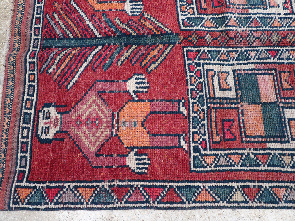 Vintage Turkish Anatolian Pictorial Runner, No.32408 - Galerie Shabab