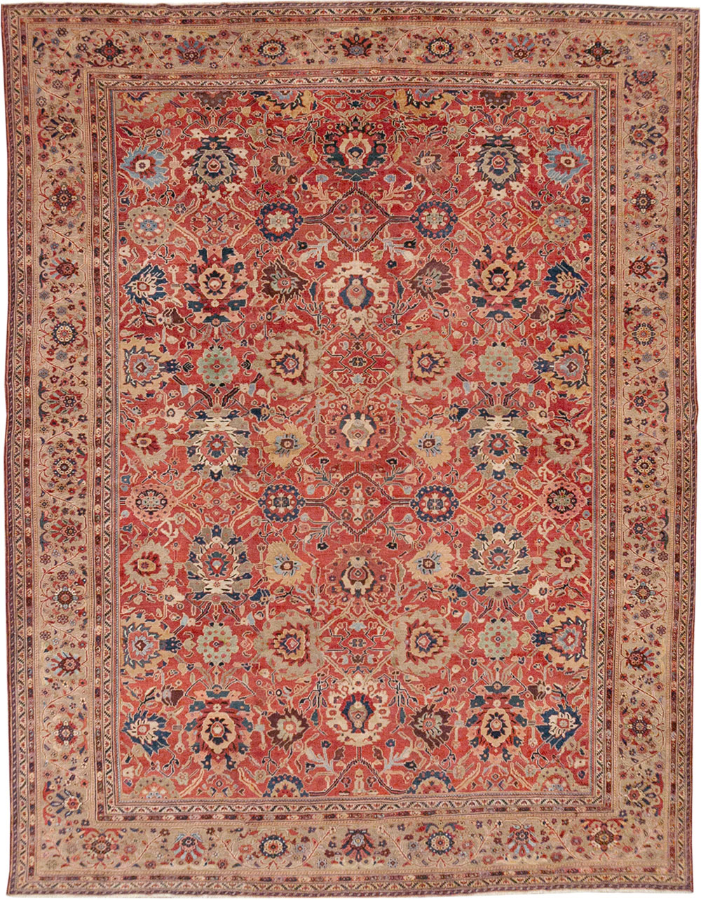 Antique Persian Mahal Large Room Size Carpet, No.32415 - Galerie Shabab