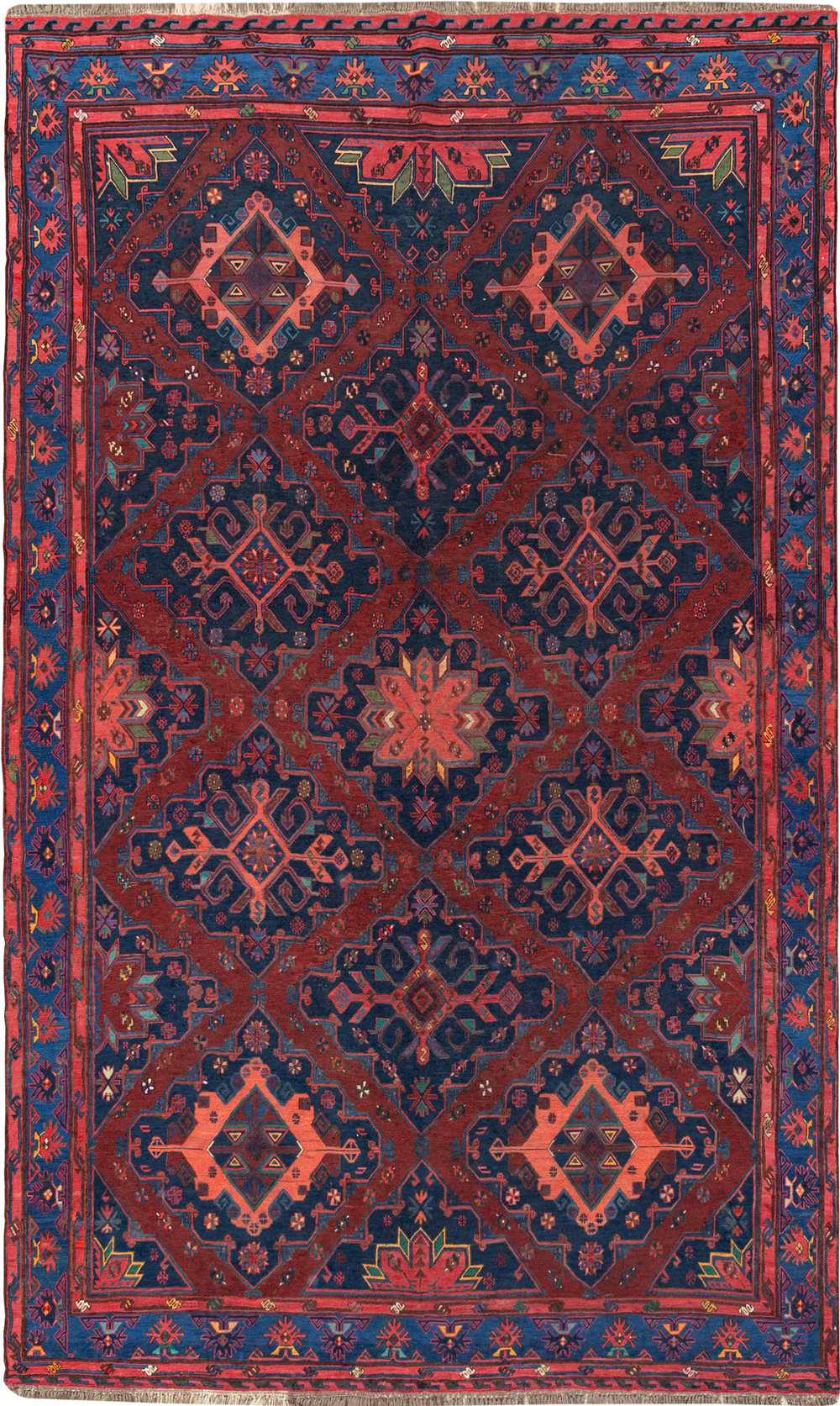 Vintage Central Asian Soumak Gallery Carpet, No.32416 - Galerie Shabab