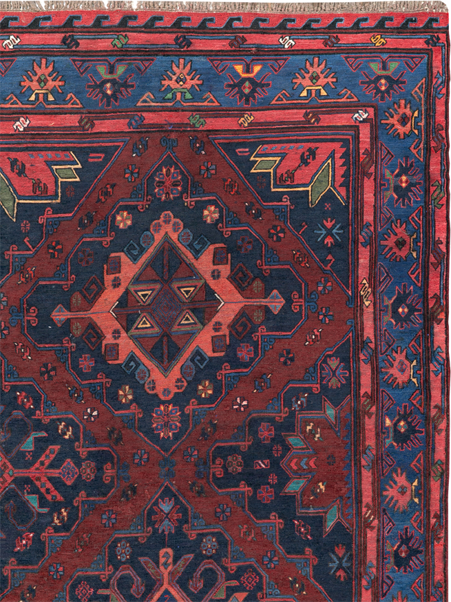 Vintage Central Asian Flatweave Soumak Gallery Carpet, No.32416 - Galerie Shabab