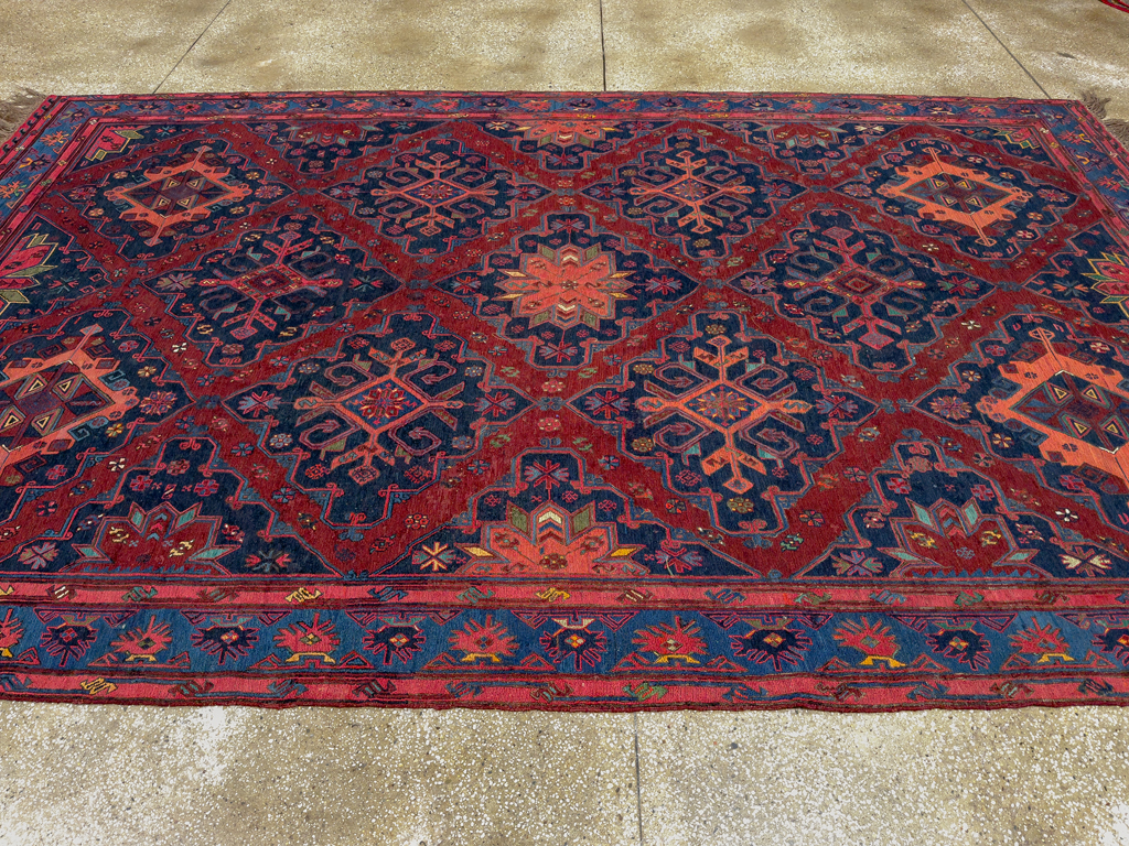 Vintage Central Asian Soumak Gallery Carpet, No.32416 - Galerie Shabab