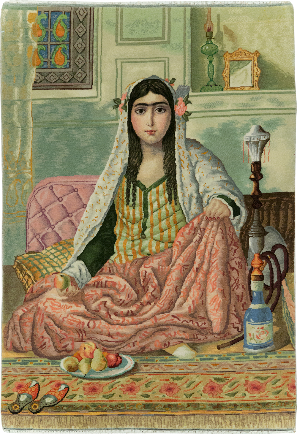 Vintage Persian Tabriz Pictorial Throw Rug (Pair: 1 of 2), No.32417 - Galerie Shabab