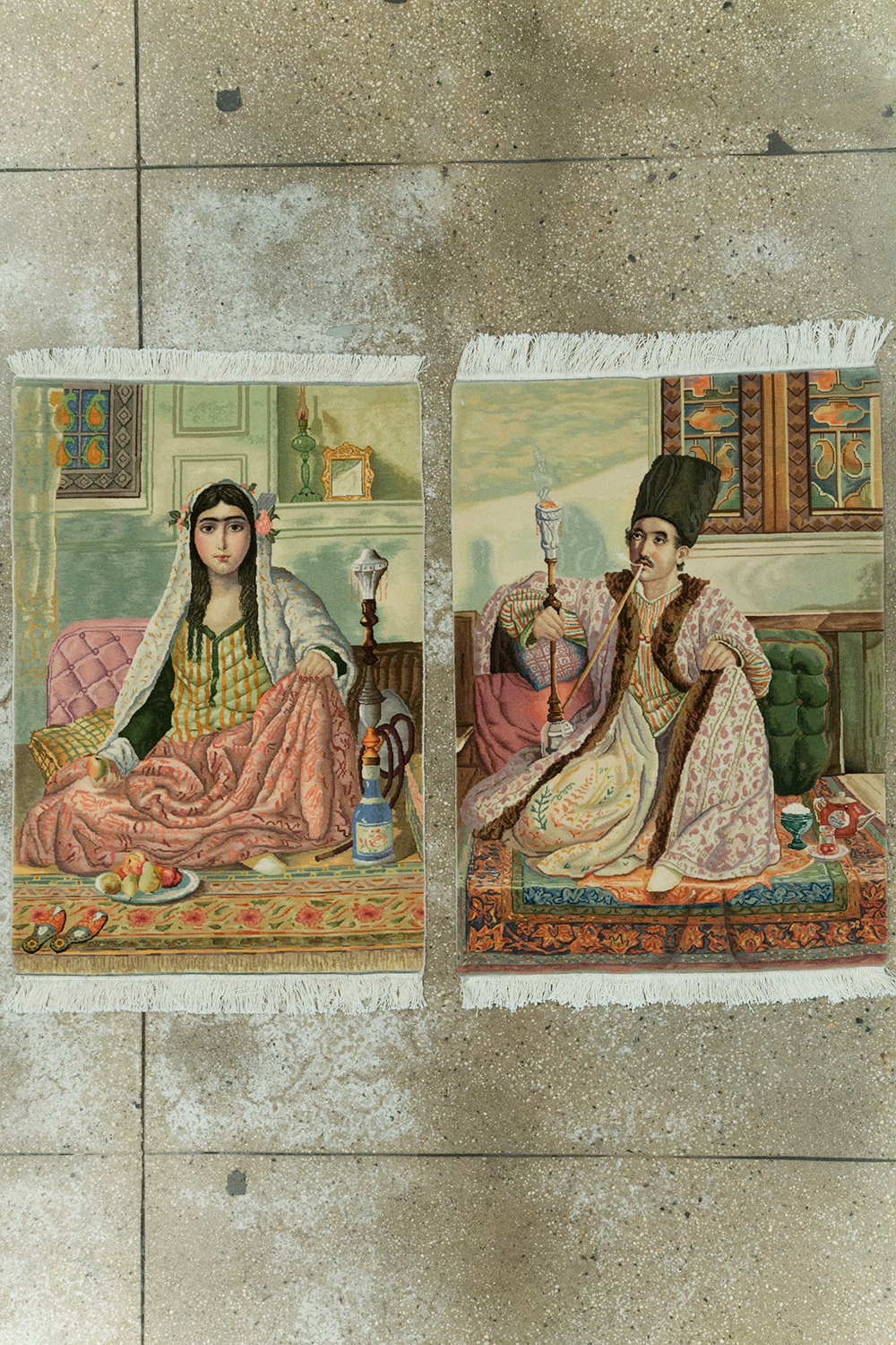 Vintage Persian Tabriz Pictorial Throw Rug (Pair: 1 of 2), No.32417 - Galerie Shabab