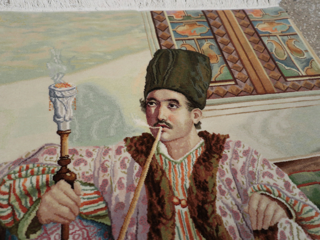 Vintage Persian Tabriz Pictorial Throw Rug (Pair: 2 of 2), No.32418 - Galerie Shabab