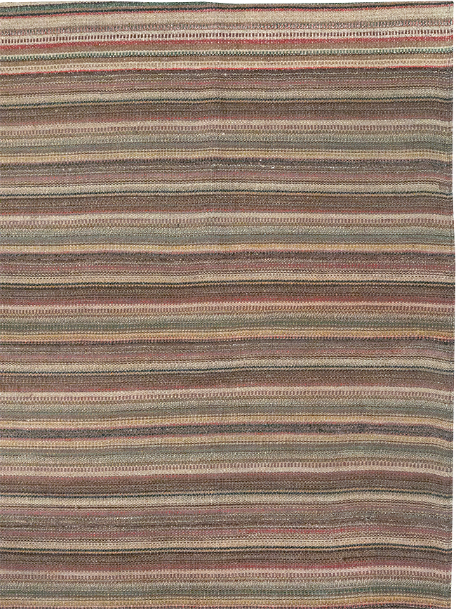 Vintage Persian Flatweave Kilim Room Size Carpet, No.32430 - Galerie Shabab