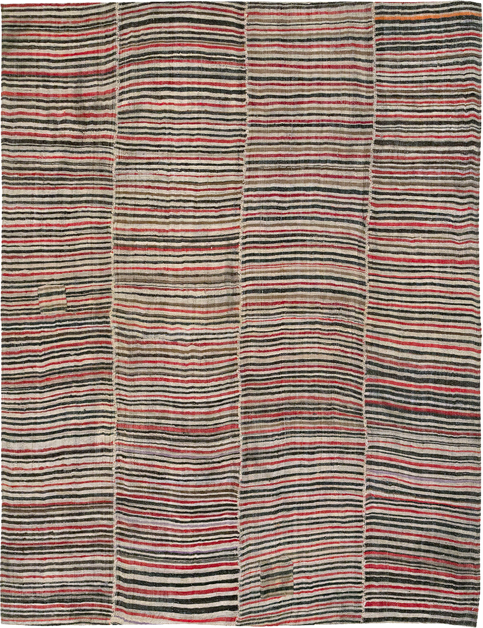 Vintage Persian Flatweave Kilim Accent Rug, No.32432 - Galerie Shabab