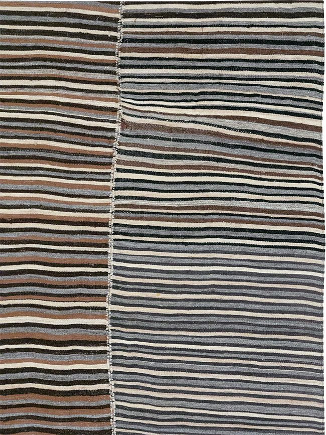 Vintage Persian Flatweave Kilim Room Size Carpet, No.32435 - Galerie Shabab