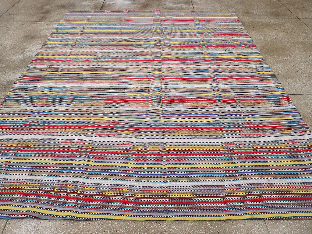 Vintage Persian Flatweave Kilim Small Room Size Carpet, No.32441 - Galerie Shabab