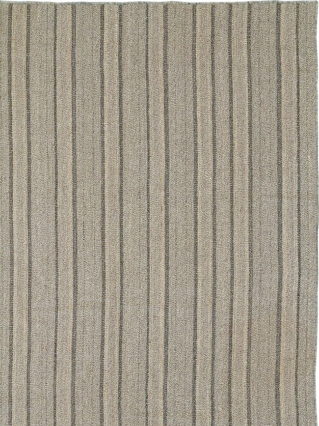 Modern Persian Flatweave Kilim Large Room Size Carpet, No.32446 - Galerie Shabab