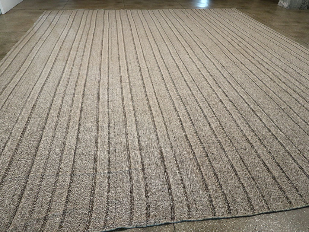 Modern Persian Flatweave Kilim Large Room Size Carpet, No.32446 - Galerie Shabab