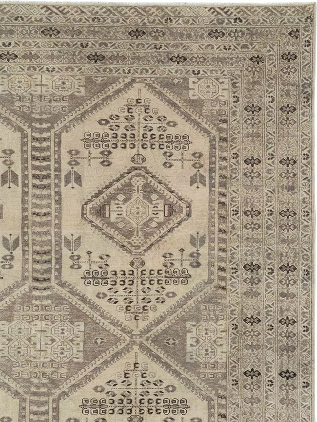 Vintage Persian Afshar Room Size Carpet, No.32468 - Galerie Shabab
