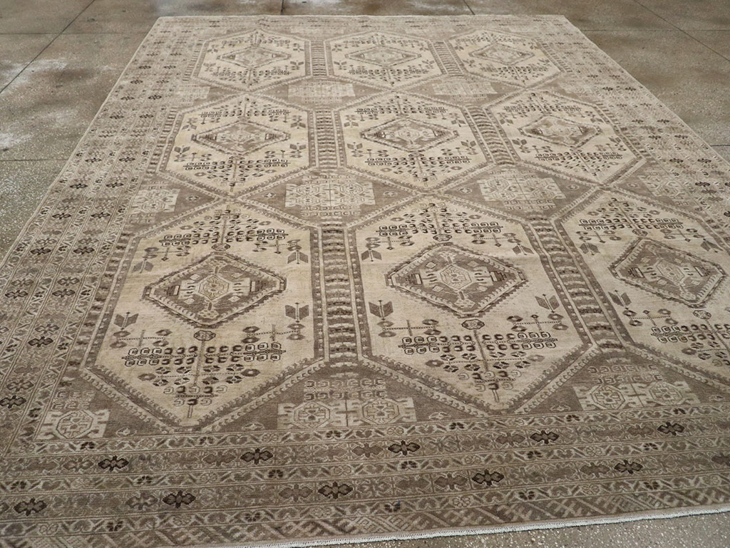 Vintage Persian Afshar Room Size Carpet, No.32468 - Galerie Shabab