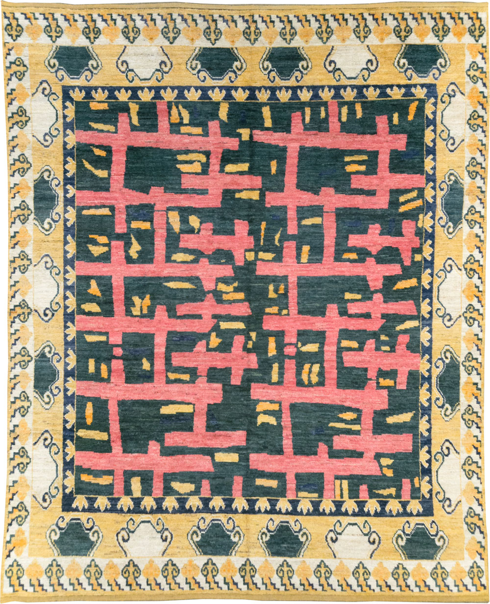 Modern East Turkestan Khotan Room Size Carpet, No.32473 - Galerie Shabab