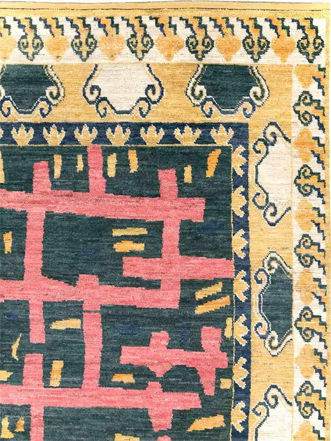 Modern East Turkestan Khotan Room Size Carpet, No.32473 - Galerie Shabab