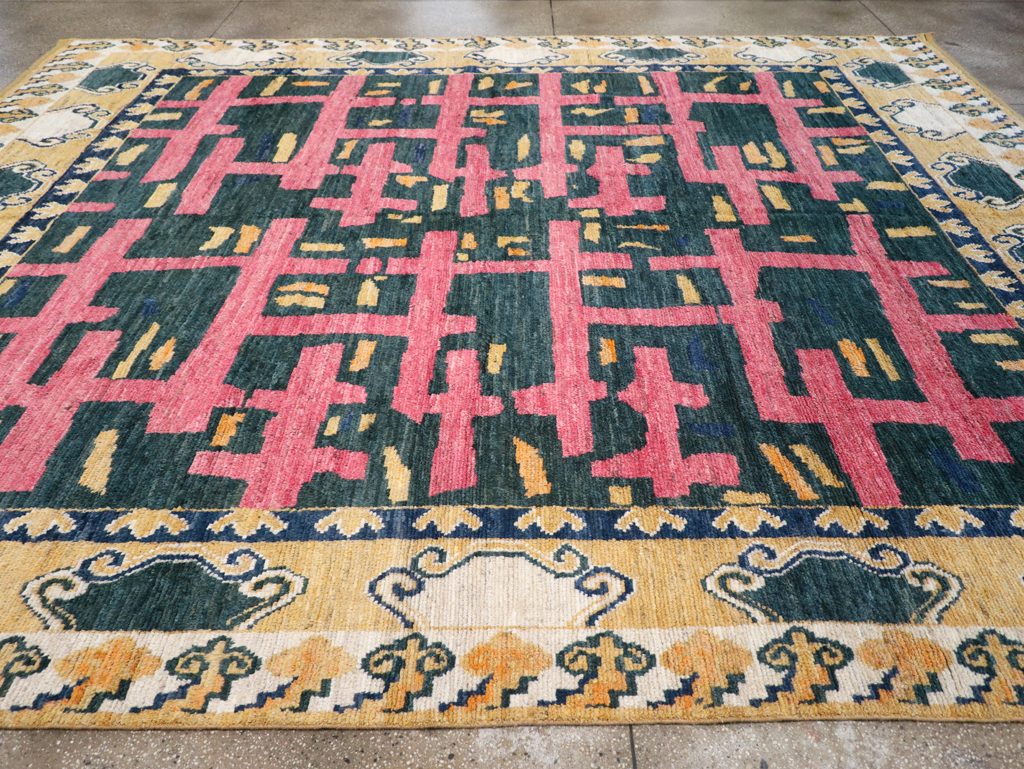Modern East Turkestan Khotan Room Size Carpet, No.32473 - Galerie Shabab