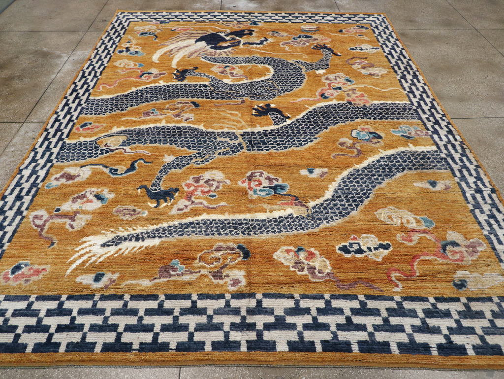 Modern East Turkestan Pictorial Khotan Room Size Carpet, No.32474 - Galerie Shabab