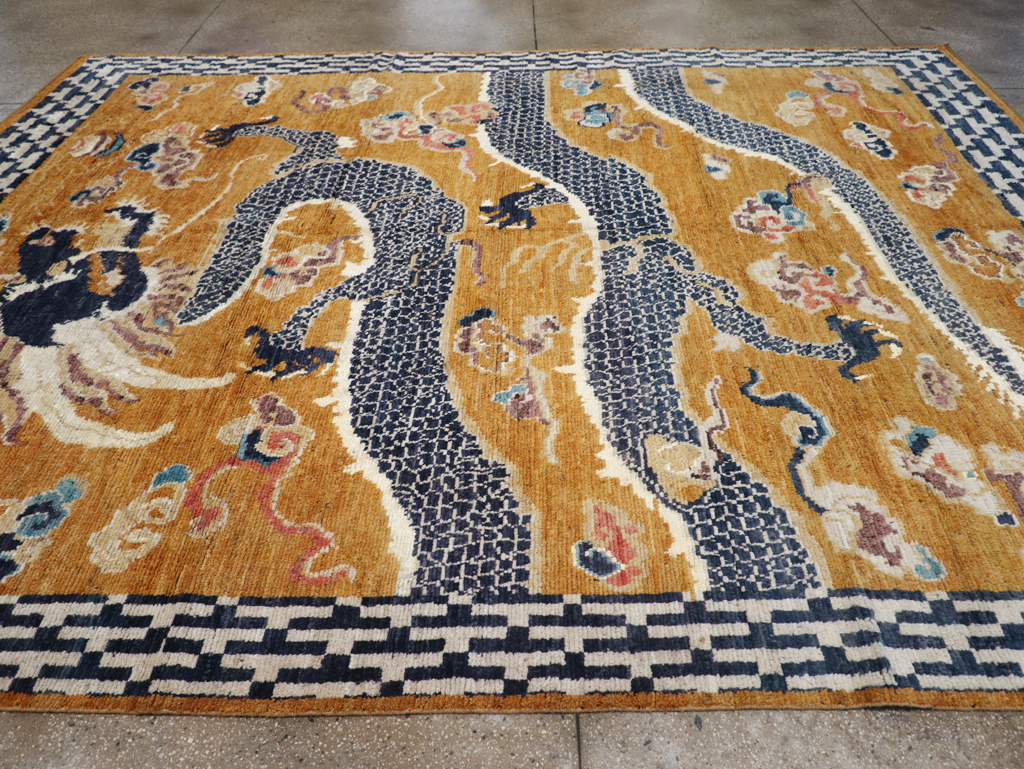 Modern East Turkestan Pictorial Khotan Room Size Carpet, No.32474 - Galerie Shabab