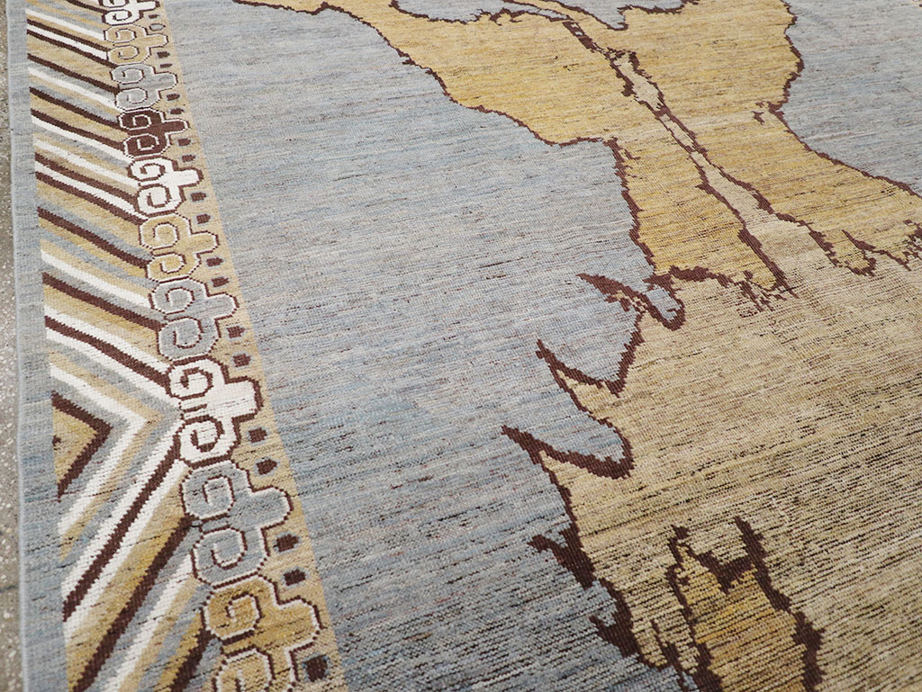 Modern East Turkestan Khotan Pictorial Room Size Carpet, No.32475 - Galerie Shabab