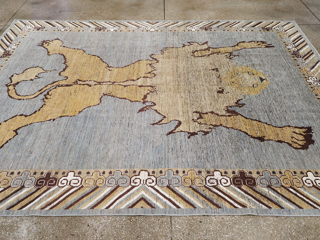 Modern East Turkestan Khotan Pictorial Room Size Carpet, No.32475 - Galerie Shabab