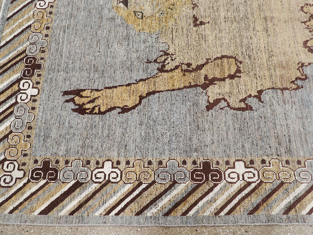 Modern East Turkestan Khotan Pictorial Room Size Carpet, No.32475 - Galerie Shabab