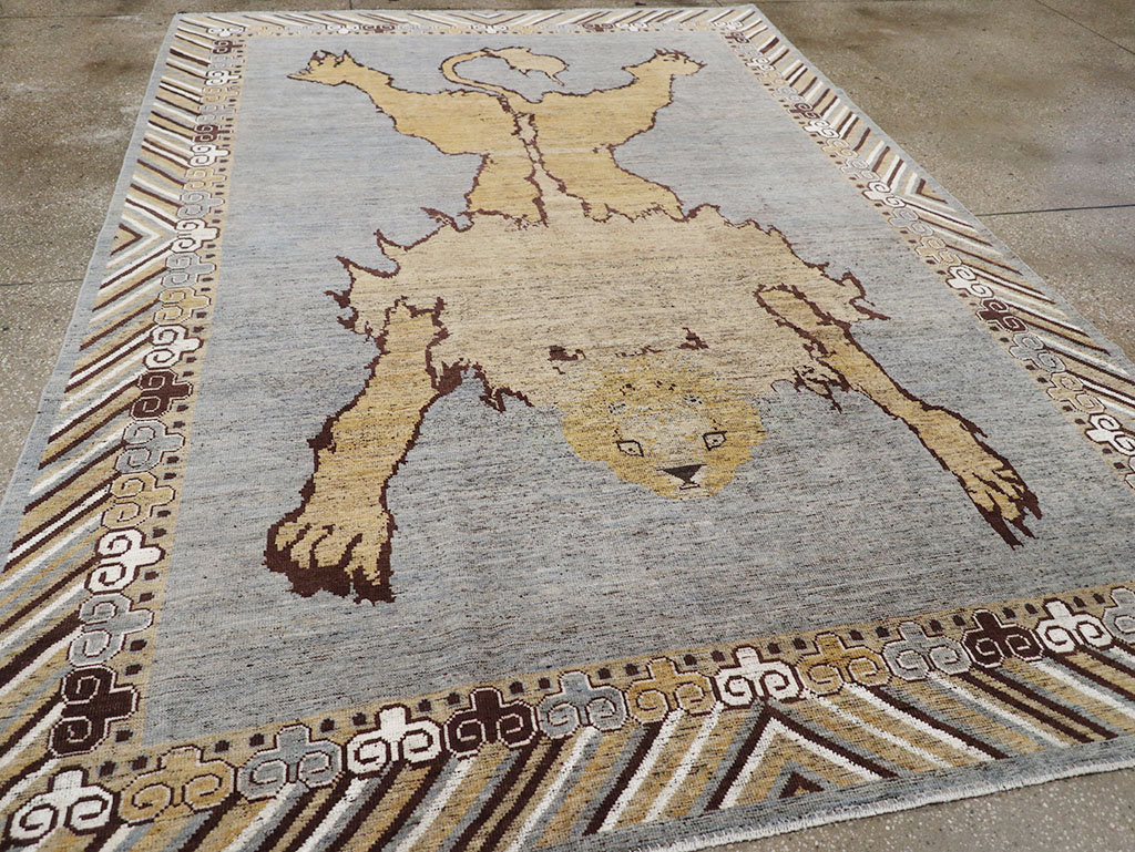 Modern East Turkestan Khotan Pictorial Room Size Carpet, No.32475 - Galerie Shabab