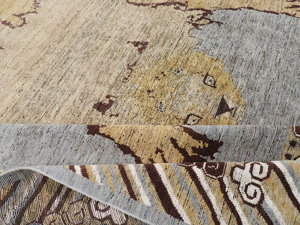 Modern East Turkestan Khotan Pictorial Room Size Carpet, No.32475 - Galerie Shabab