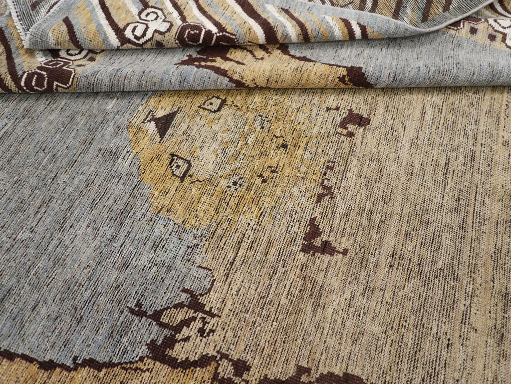 Modern East Turkestan Khotan Pictorial Room Size Carpet, No.32475 - Galerie Shabab