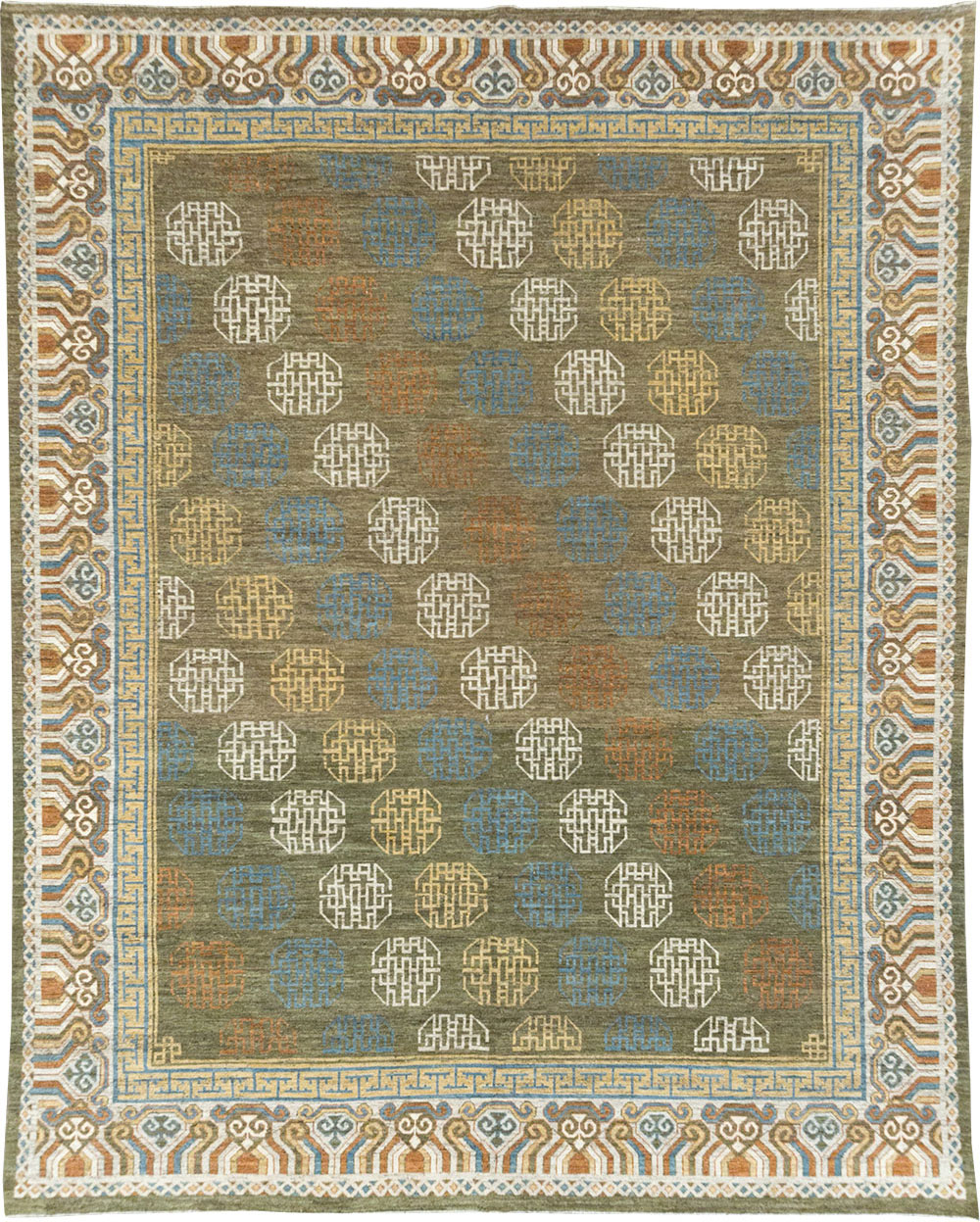 Modern East Turkestan Khotan Room Size Carpet, No.32476 - Galerie Shabab