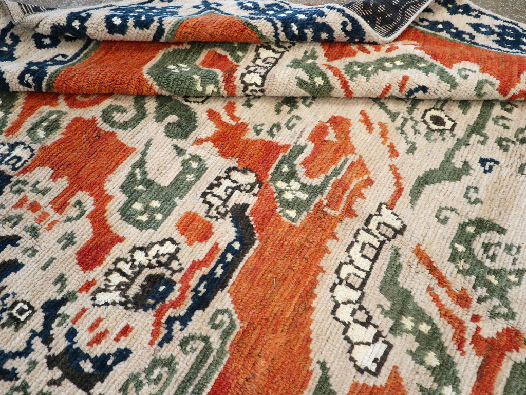 Modern East Turkestan Dragon Khotan Pictorial Small Room Size Carpet, No.32477 - Galerie Shabab