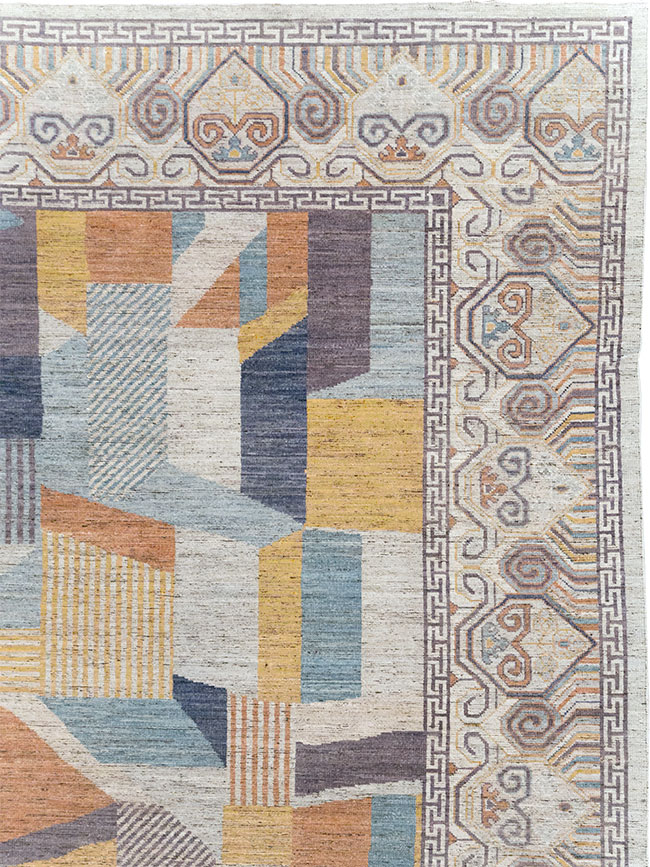 Modern East Turkestan Khotan Room Size Carpet, No.32480 - Galerie Shabab