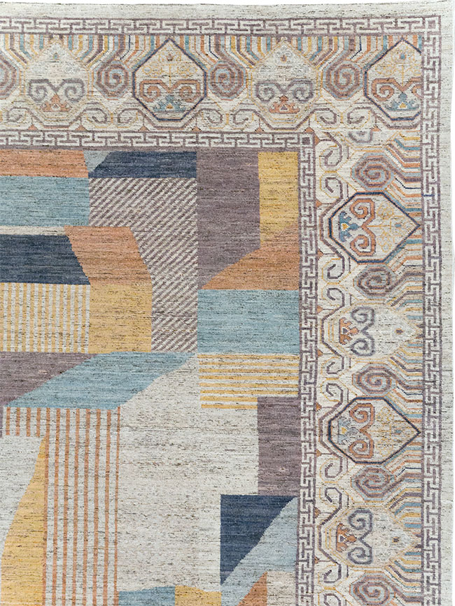 Modern East Turkestan Khotan Room Size Carpet, No.32480 - Galerie Shabab