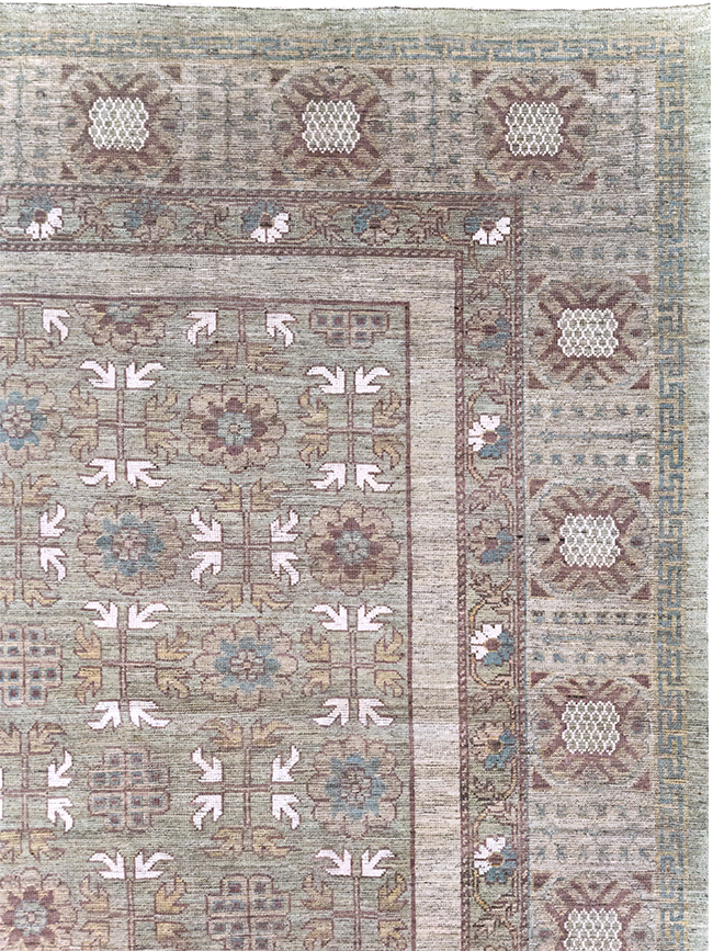 Modern East Turkestan Khotan Room Size Carpet, No.32483 - Galerie Shabab