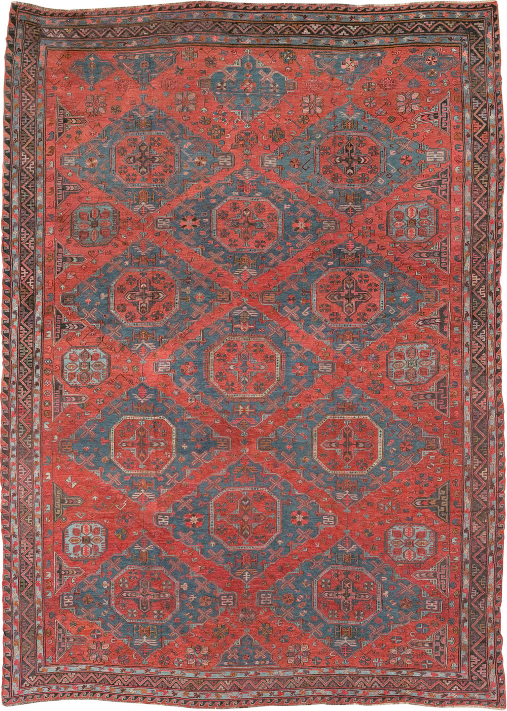 Antique Central Asian Soumak Room Size Carpet, No.32489 - Galerie Shabab