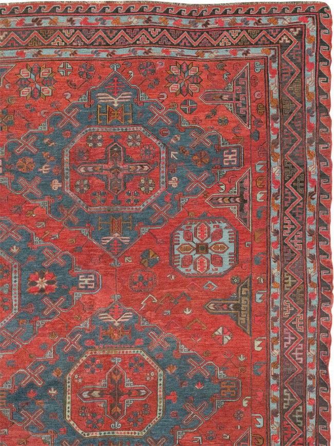 Antique Central Asian Soumak Room Size Carpet, No.32489 - Galerie Shabab
