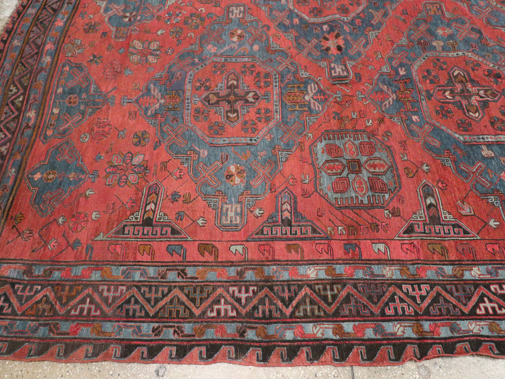 Antique Central Asian Soumak Room Size Carpet, No.32489 - Galerie Shabab