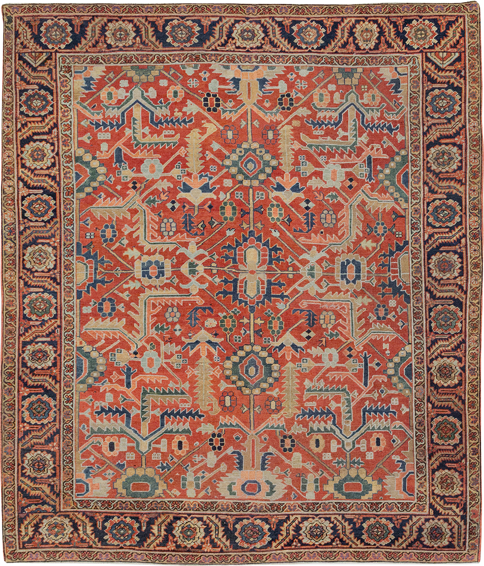 Antique Persian Heriz Room Size Carpet, No.32491 - Galerie Shabab