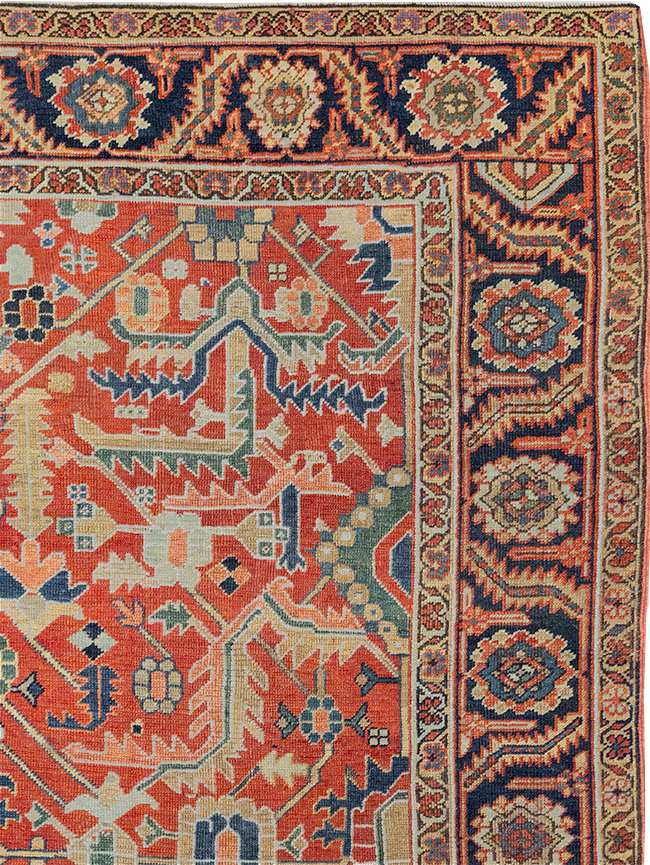 Antique Persian Heriz Room Size Carpet, No.32491 - Galerie Shabab