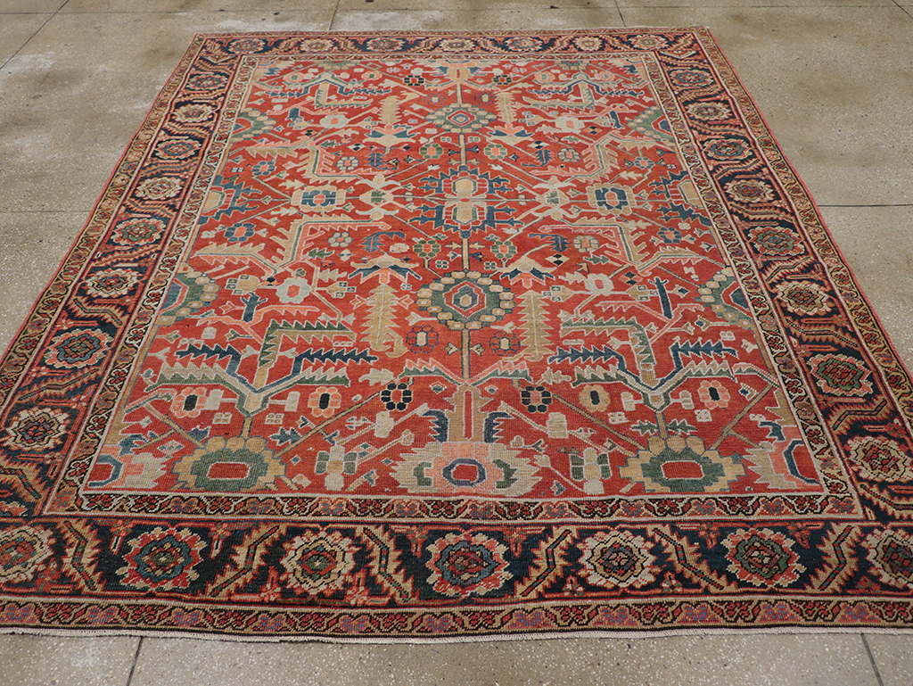 Antique Persian Heriz Room Size Carpet, No.32491 - Galerie Shabab