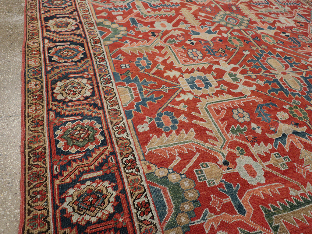 Antique Persian Heriz Room Size Carpet, No.32491 - Galerie Shabab