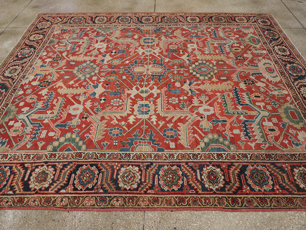 Antique Persian Heriz Room Size Carpet, No.32491 - Galerie Shabab