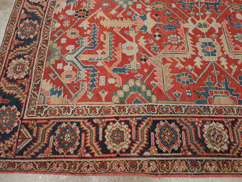 Antique Persian Heriz Room Size Carpet, No.32491 - Galerie Shabab